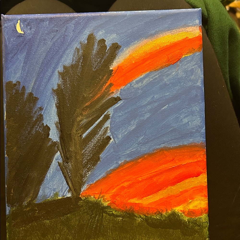 Handmade Vibrant Sunset Canvas Art